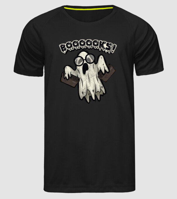 Spooky booookworm minta fekete pólón