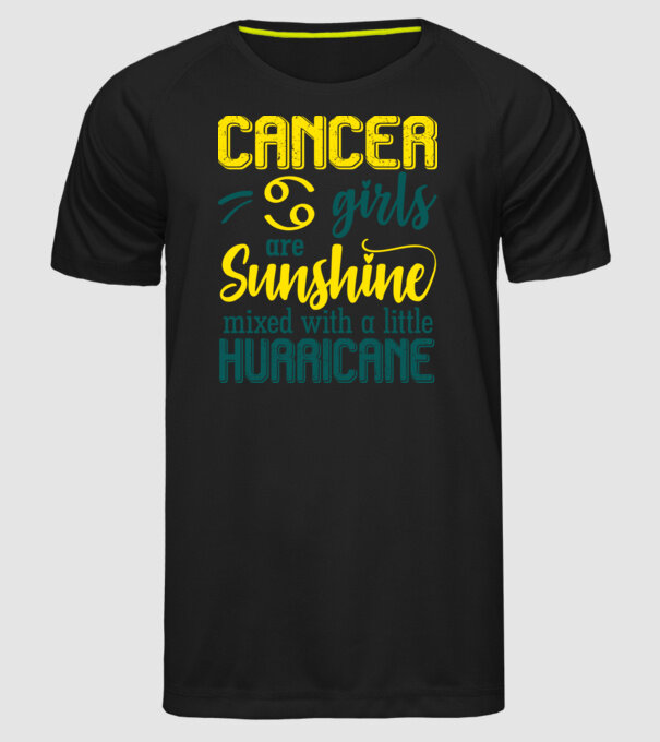 Sunshine with Hurricane CANCER minta fekete pólón