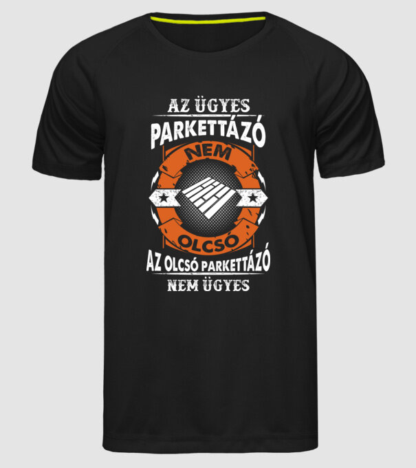 Ügyes parkettázó minta fekete pólón