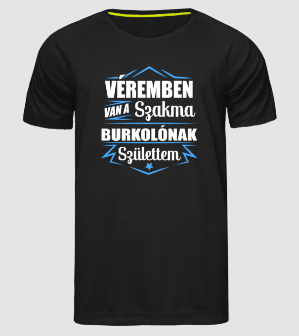 Véremben van a szakma Burkoló minta fekete pólón