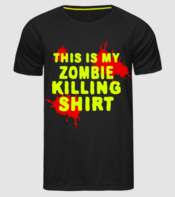 zombie killing shirt_4240 minta fekete pólón