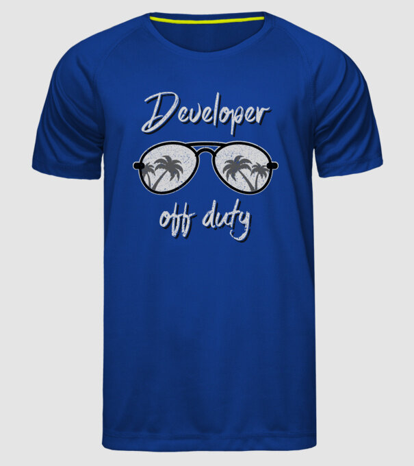 Developer off duty minta királykék pólón