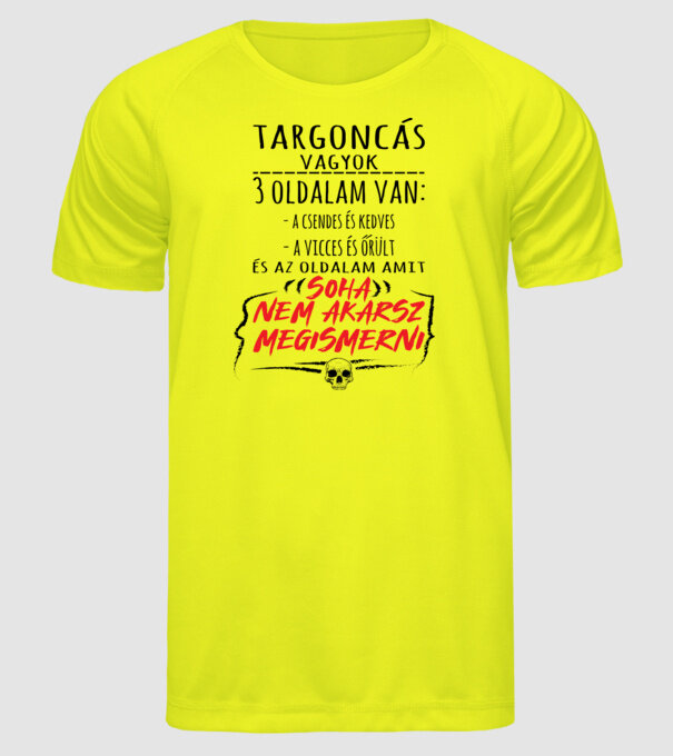 3 oldalam van - targoncás minta neonsárga pólón