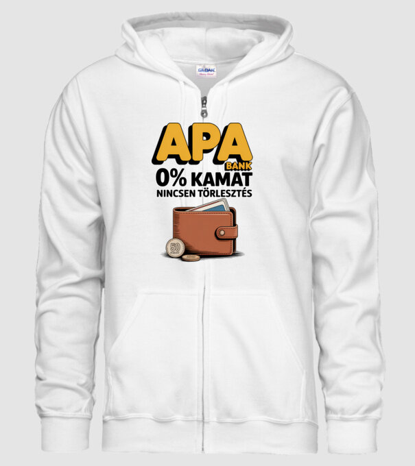 APA BANK minta fehér pólón