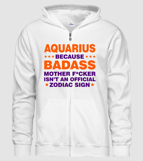 Badass zodiac AQUARIUS minta fehér pólón