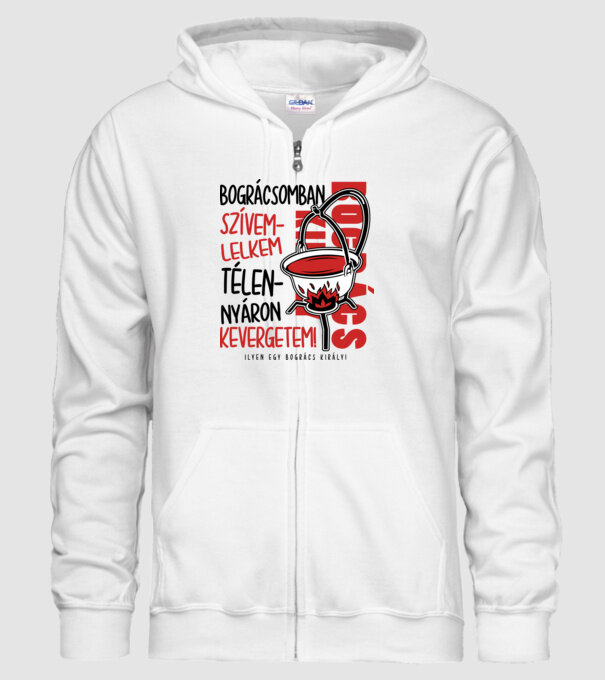 Bográcsomban szívem lelkem minta fehér pólón