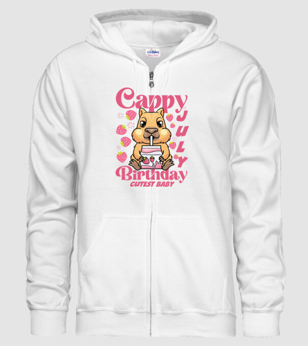 Cappy Birthday July minta fehér pólón