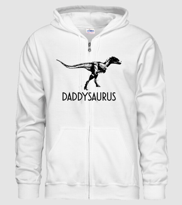 Dínócsalád Daddysaurus minta fehér pólón