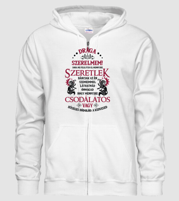 Drága szerelmem kelta minta fehér pólón