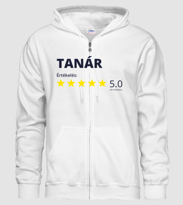Értékelés 5 csillag - TANÁR minta fehér pólón