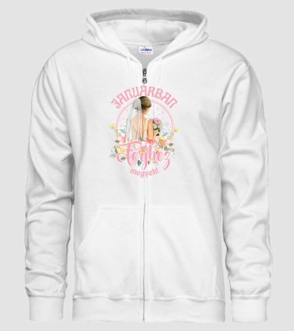Férjhez megyek floral világos pink JANUÁR minta fehér pólón