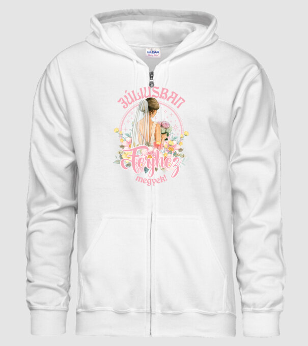 Férjhez megyek floral világos pink JÚLIUS minta fehér pólón