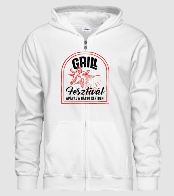Fesztivál szarvasmarha grill minta fehér pólón