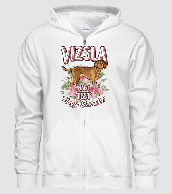 FLORAL DOGGO vizsla minta fehér pólón