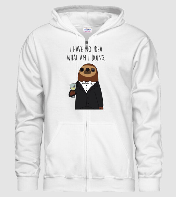 I have no idea sloth minta fehér pólón