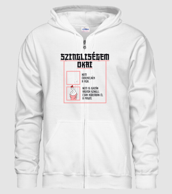 K-POP SZINGLISÉGEM OKAI minta fehér pólón