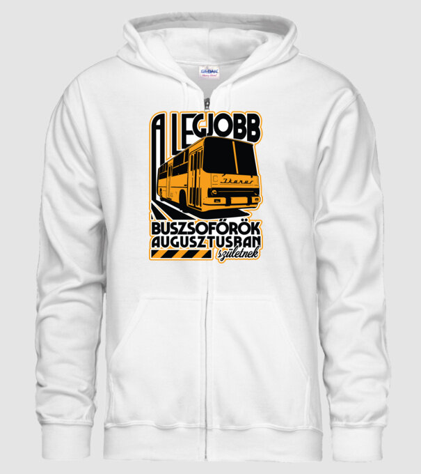 Legjobb buszsoffőr drk AUGUSZTUS minta fehér pólón