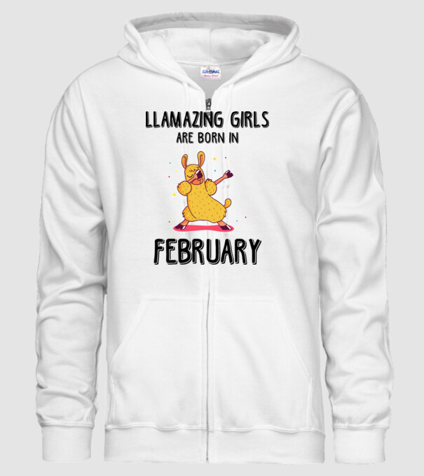 llamazing girls are born in february black minta fehér pólón