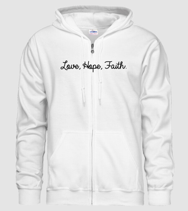 Love, hope, faith minta fehér pólón