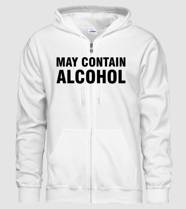 May contain alcohol minta fehér pólón