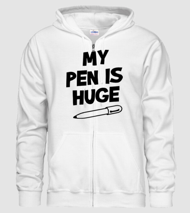 My Pen Is Huge.eps minta fehér pólón