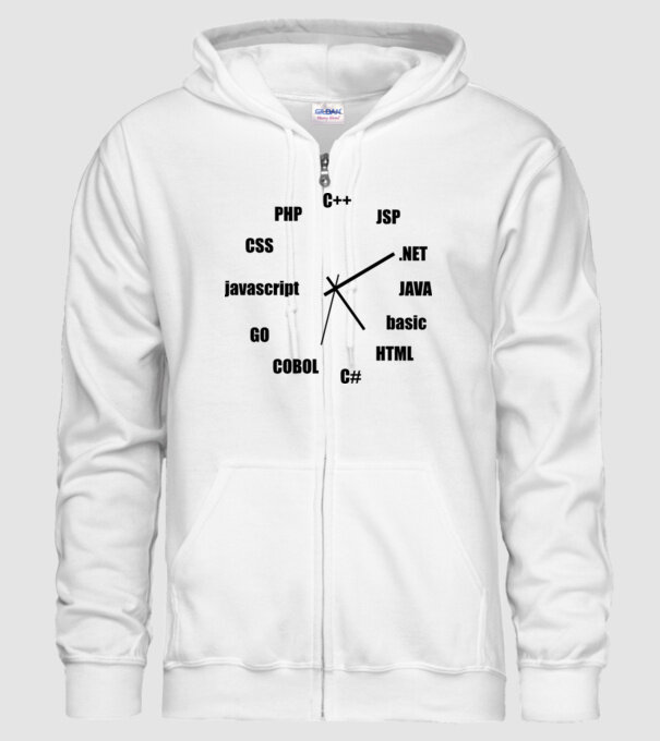 Programmer clock minta fehér pólón
