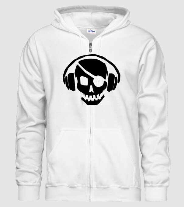 skullheadphoens minta fehér pólón