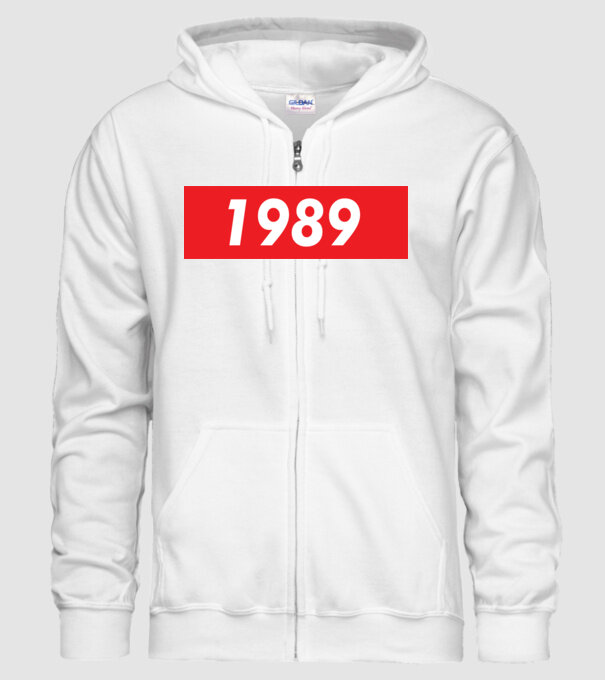 Supreme szülinap 1989 minta fehér pólón