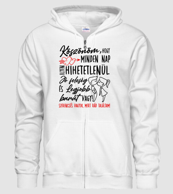 Szerencsés vagyok minta fehér pólón