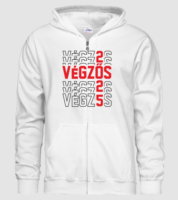 VÉGZŐS 2025 fekete minta fehér pólón