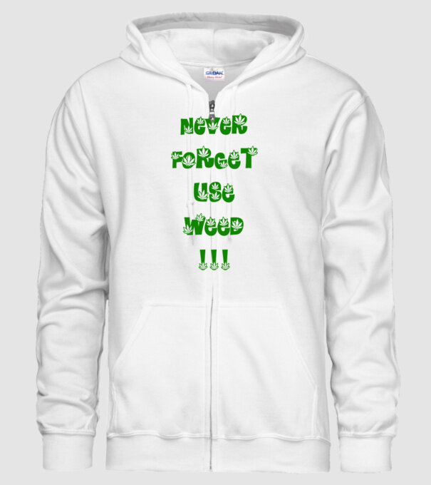 Weed minta fehér pólón