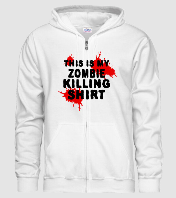 Zombiölő póló minta fehér pólón