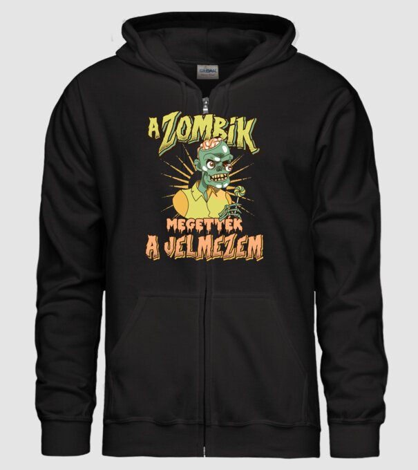 A zombik megették a jelmezem minta fekete pólón