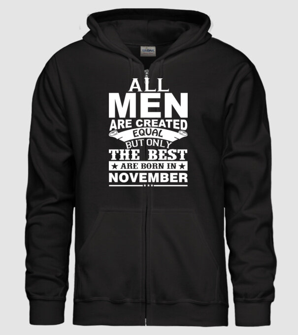 All men are created november minta fekete pólón