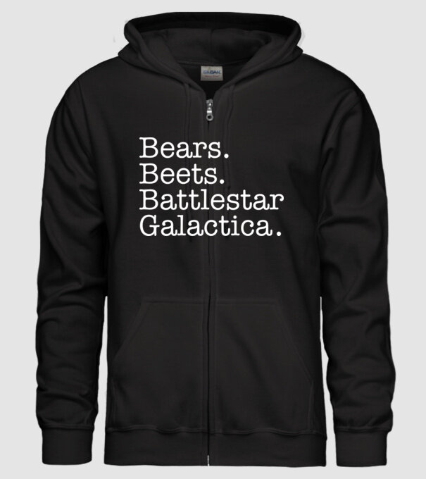 Bears. Beets. Battlestar Galactica. (The Office) minta fekete pólón