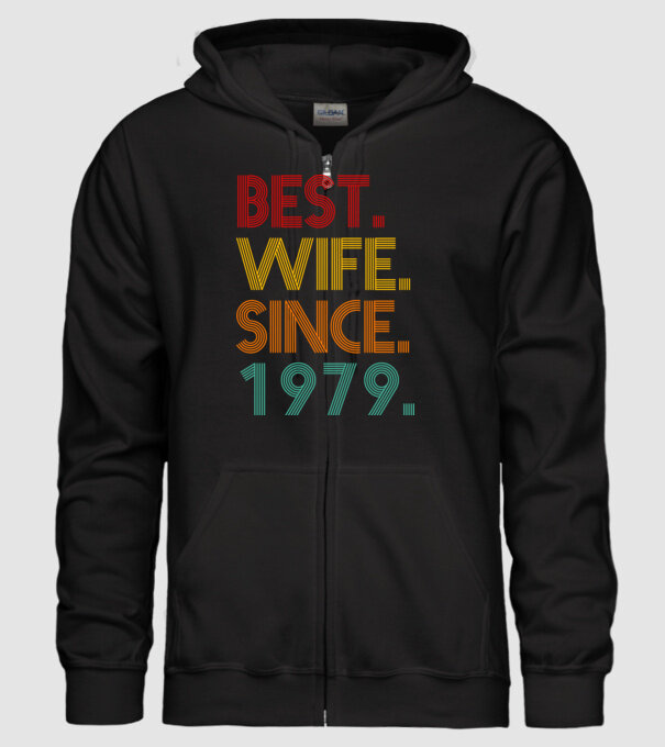 best wife since 1979 retro minta fekete pólón