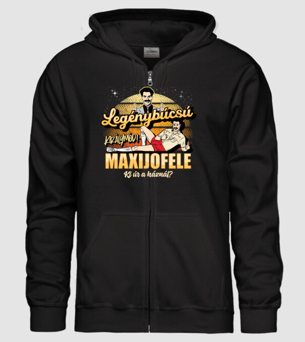 Borat Legénybúcsú Maxijóféle minta fekete pólón