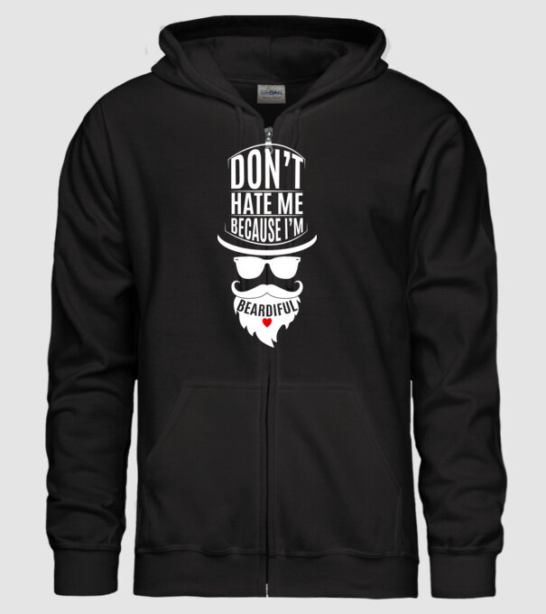 Don't hate me because I'm beardiful minta fekete pólón