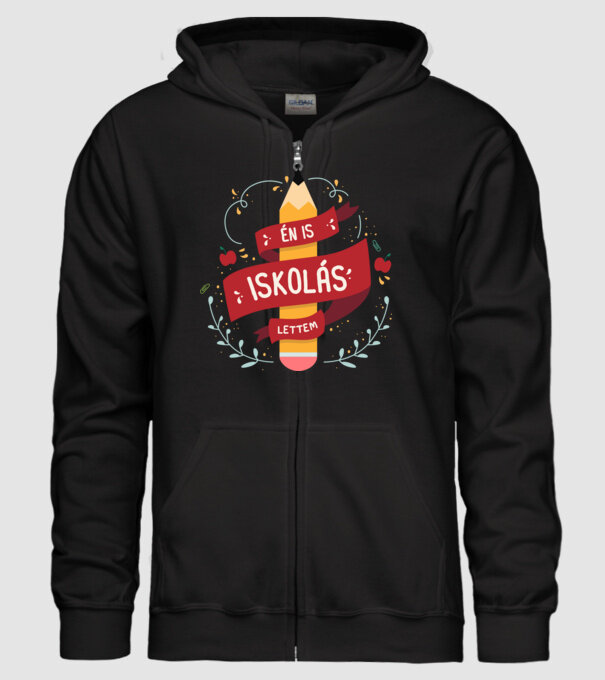 Én is iskolás lettem minta fekete pólón