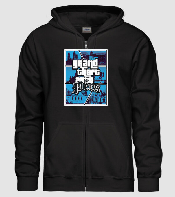 GTA Pécs minta fekete pólón