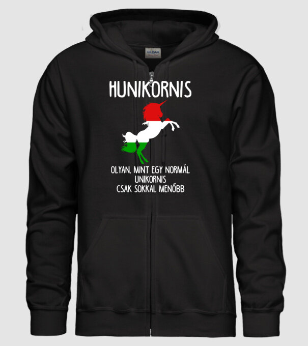hunikornis menő unikornis minta fekete pólón