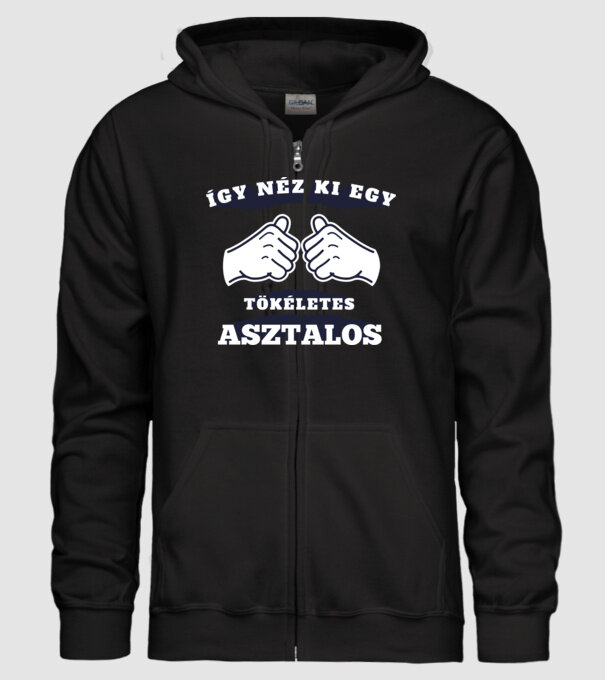 Így néz ki egy tökéletes asztalos minta fekete pólón