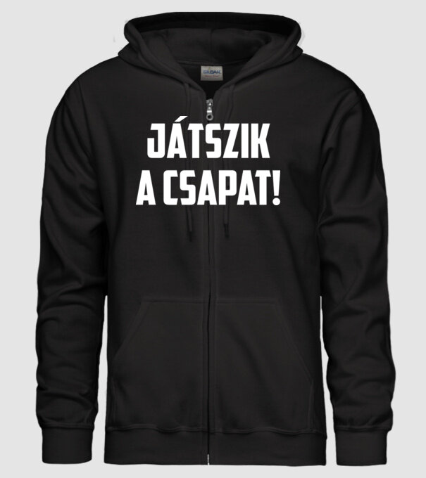 Játszik a csapat Szurkolói póló minta fekete pólón