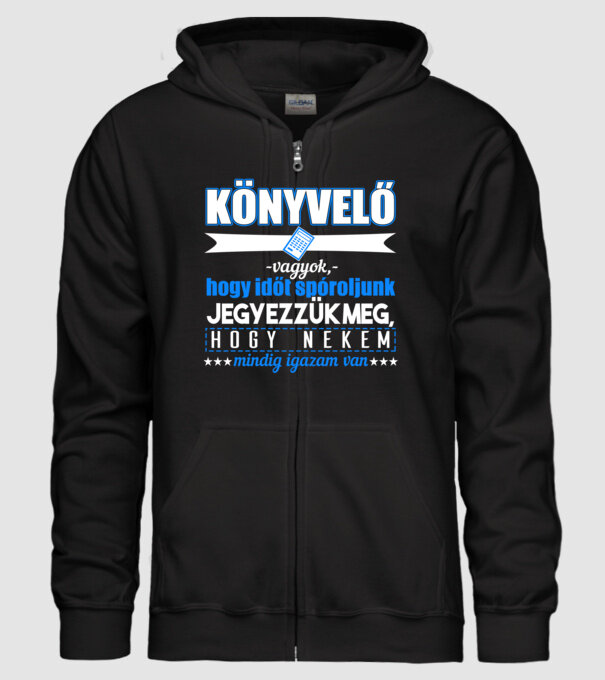 Könyvelő vagyok, mindenben igazam van minta fekete pólón