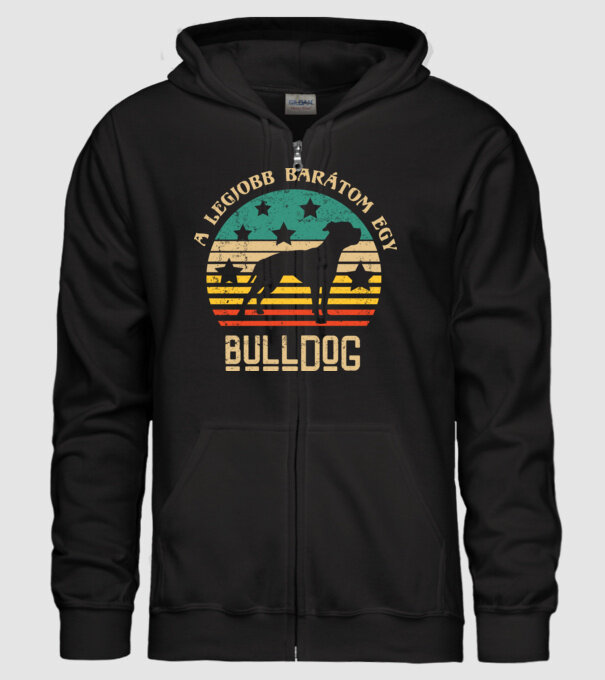 Legjobb barátom egy bulldog minta fekete pólón