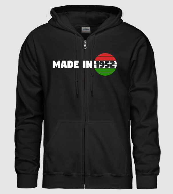 made in 1952 retro vintage hungary minta fekete pólón