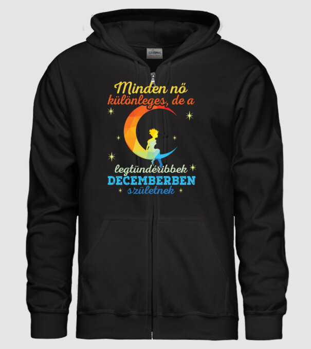 minden nő különleges, de a legtündéribbek decemberben születtek minta fekete pólón