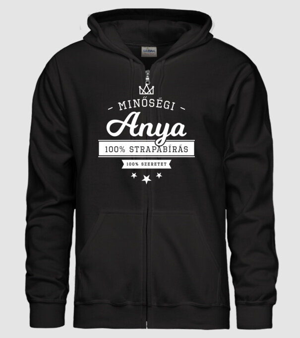 Minőségi anya minta fekete pólón