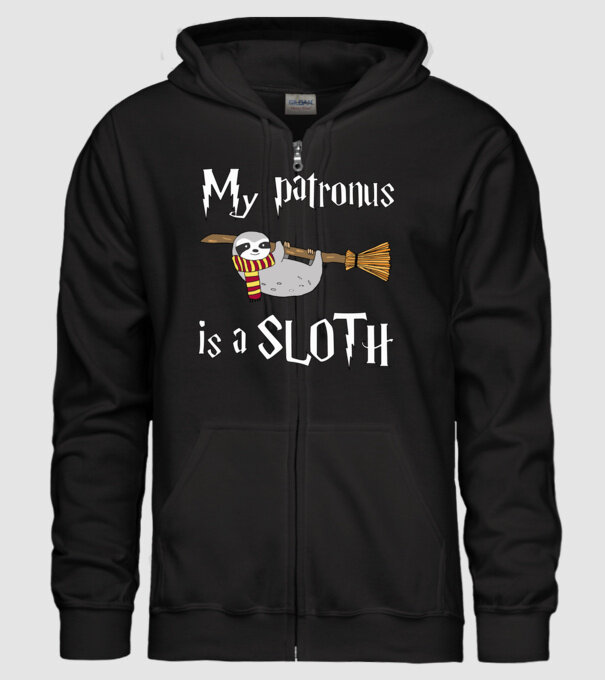 my patronus is a sloth minta fekete pólón