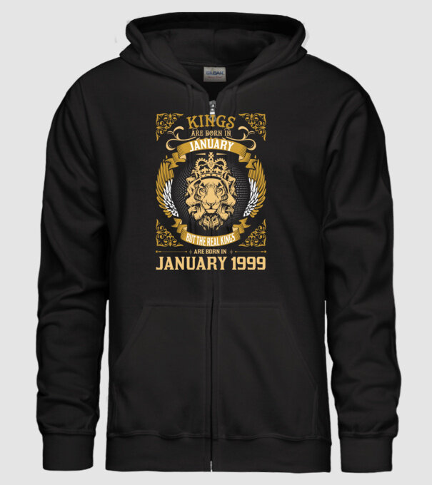 Oroszlános szülinapos 1999 JANUÁR minta fekete pólón